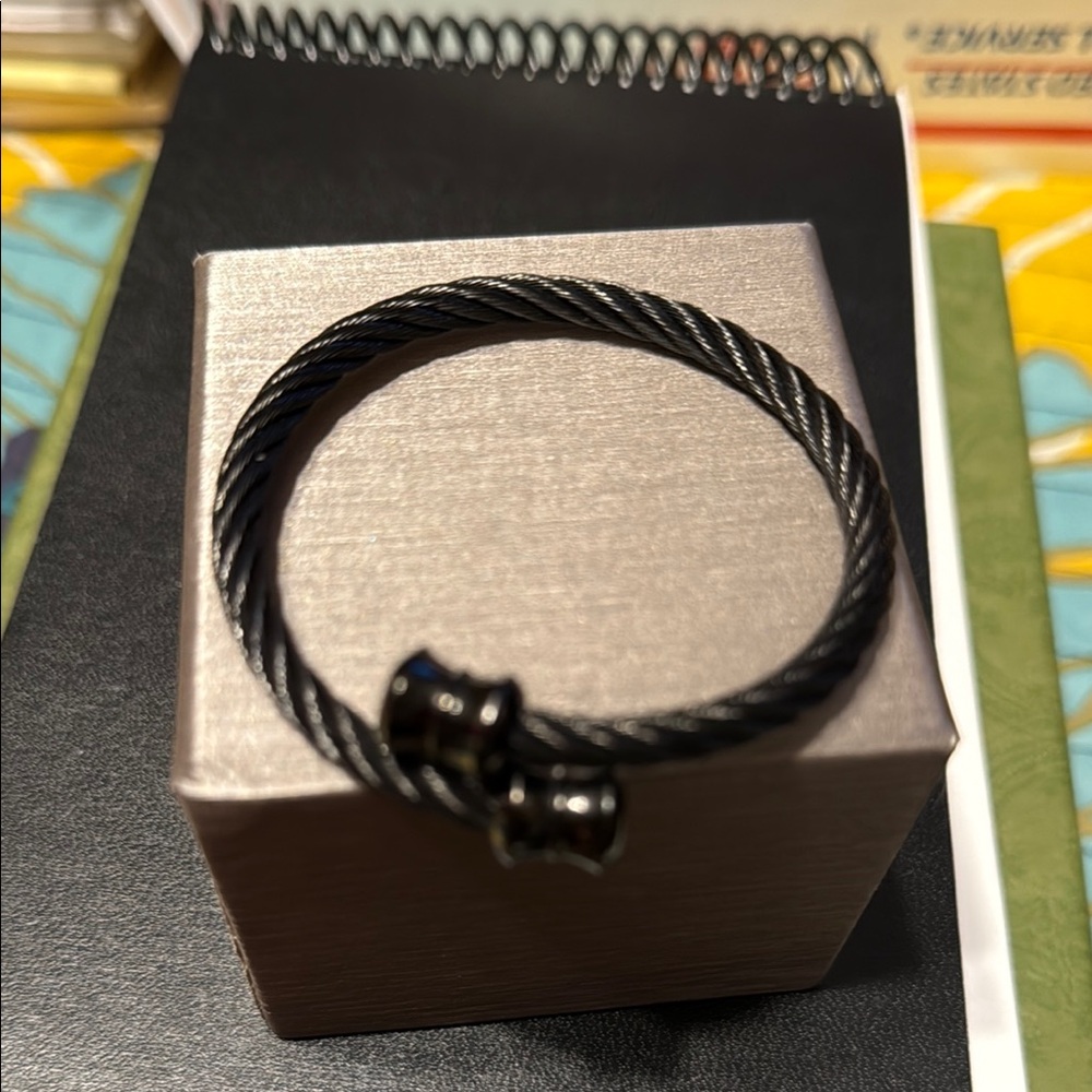 Black Twisted Cable Bracelet
